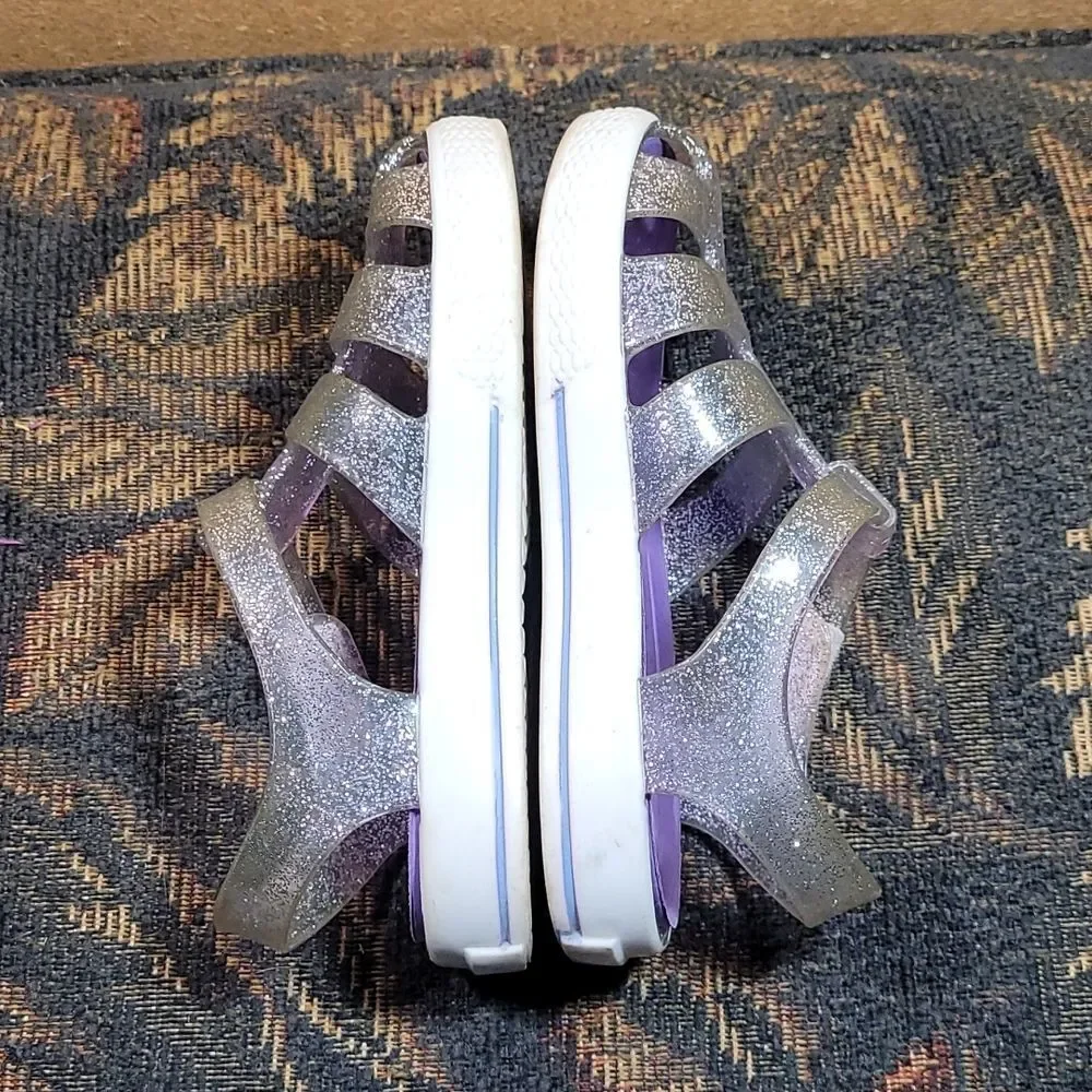 Wonder Nation Girls Purple Glitter Jelly Sandals  Size 9